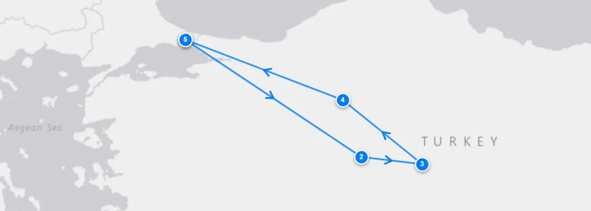 Beautiful Histories route map